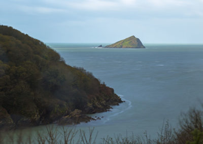 The Mewstone in the mouth of The Yealm estuary