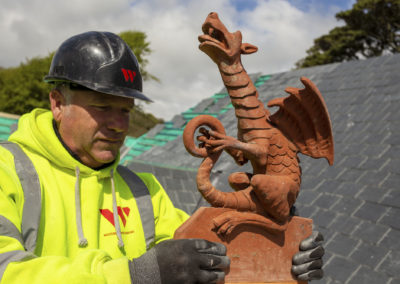 Topping out ceremony - Dragon gargoyle